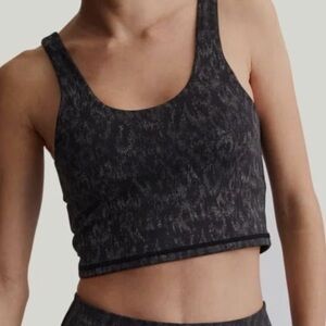 Varley Let's Go Walker Bra in Charcoal Monochrome Cheetah Sz XS